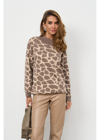 Светло-коричневый демисезонный джемпер жираф из хлопка и вискозы (2858) Triko Bakh