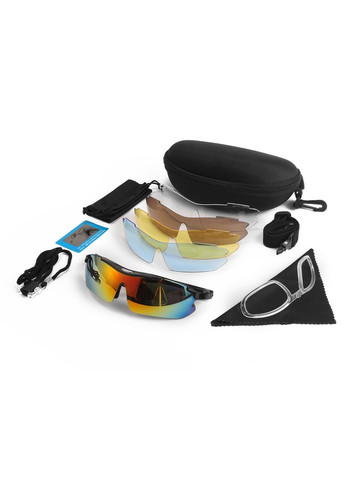 Защитные тактические очки black 0089 с поляризацией 5 линз One siz+ Oakley (280826715)