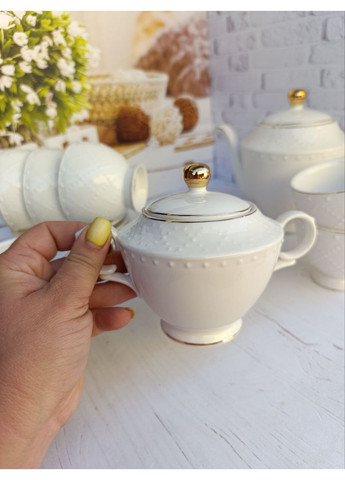 Чайний сервіз Аделіна порцеляна 250 мл/370 мл/1 л 14 предметів Білий 18042-00 SNT (356504793)