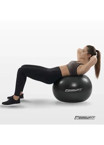Фитбол BalanceBall 55 см черный (гимнастический мяч для фитнеса, упражнений и тренировок) EasyFit (406997257)