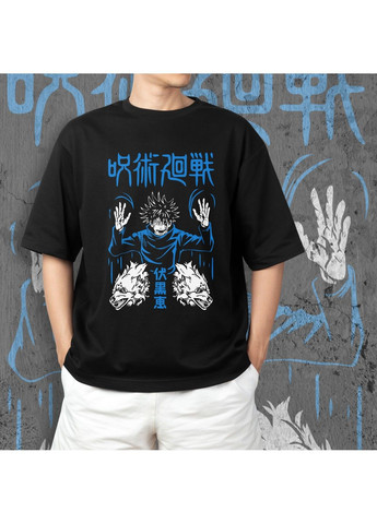 Чорна футболка з принтом магічна битва - мегумі фусігуро 3 No Brand