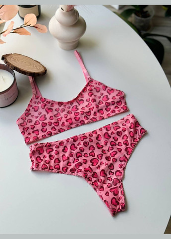 Розовый демисезонный привлекательный леопардовый комплект в сеточку Vakko