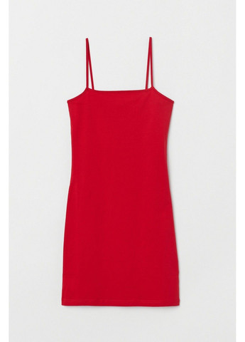 Красное кэжуал платье с микро-дефектом H&M однотонное