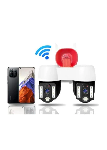 Высокопроизводительная камера видеонаблюдения с двусторонним движением, WiFi, горизонтальное вращение на 360° и вертикальное на Hengda (390452912)
