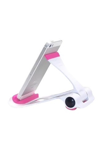 Настільний складаний пластиковий компактний тримач підставка для телефону планшета 13х10 см (479161-Prob) Рожевий Unbranded (316034618)