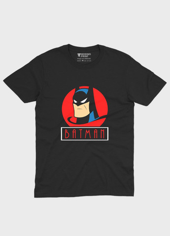 Чорна демісезонна футболка для хлопчика з принтом супергероя - бетмен (ts001-1-bl-006-003-020-b) Modno