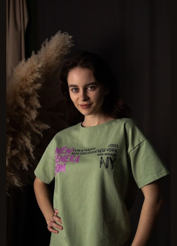 Зеленый летний комплект для девочки подростковый (футболка+штаны) hc (h001-6423-057-33) Be in fashion