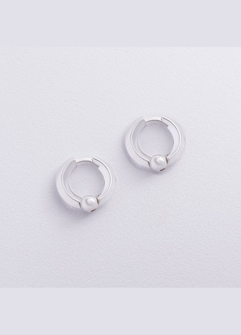 Срібні сережки кільця Alessia 123398 Oniks (292849942)