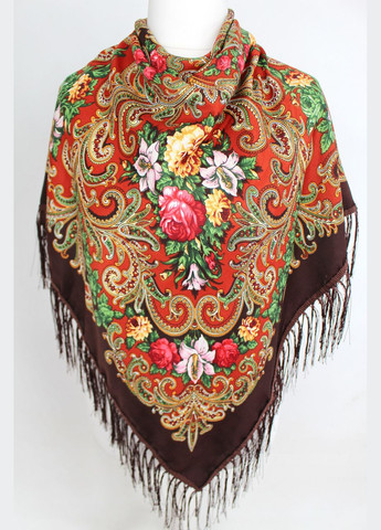 Платок народный "Букет лилий" Коричневый 611001 Husta (322502102)