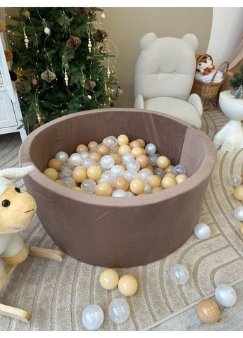 Сухой бассейн с 300 шариками Плюш Вельвет мокко JoyfulKids (369965041)