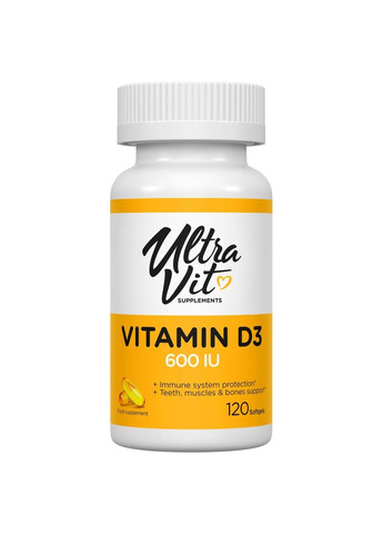 Витамин D3 Vitamin D3 600 IU - 120 softgels VPLab Nutrition (280916974)