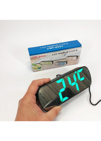 Часы настольные 895Y-4 USB с зеленым циферблатом, Настольные электронные часы с большими цифрами VST (365813293)