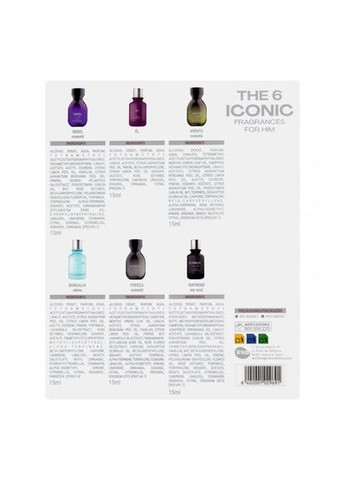 Подарунковий набір чоловічих ароматів у міні-версіях The 6 Iconic, 6 флаконів по 15 мл Deliplus (367089355)