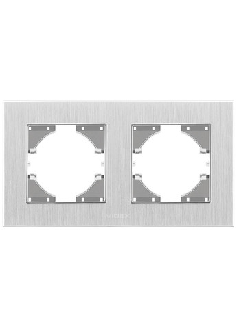 Рамка алюминиевая горизонтальная на 2 поста BINERA VFBNFRA2H-SL серебристая Videx (282312944)