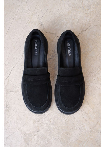 Paradize Жіночі лофери з чорної замші, стильні, зручні, з устілкою Memory Foam (відшив 3 дні) лофери чорний з натуральна замша, україна — демісезон (352691251)