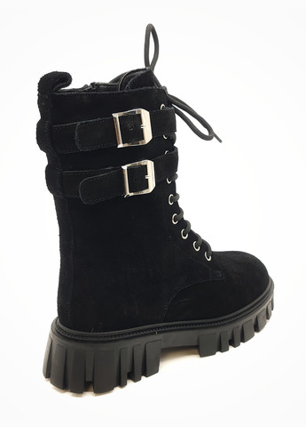 Осенние женские ботинки зимние черные замшевые ii-11-6 23 см(р) It is