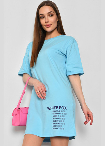 Туника женская из ткани лакоста голубого цвета Let's Shop (290981436)