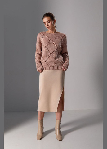 В'язана спідниця міді з асиметричним розрізом Triko Bakh (304771009)