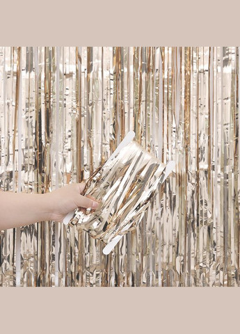 Шторка из дождика для фото зоны матовый 2 м на 1 м шампань Jannet Дощик (316461080)