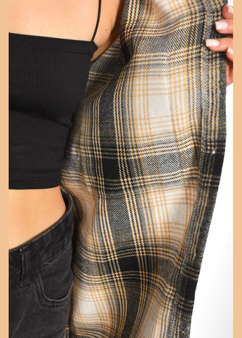 Сорочка жіноча в клітинку чорного кольору Let's Shop (302209671)