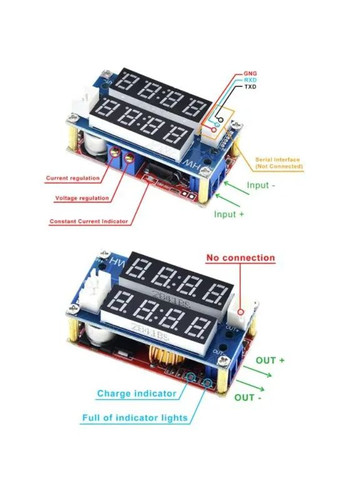 Перетворювач DC-DC знижувальний XL4015I з регулюванням струму та двома індикаторами No Brand (318446890)