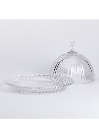 Стеклянное прозрачное сервировочное блюдо с крышкой для десертов, выпечки, фруктов Ø 20 см Yiwu (360454921)