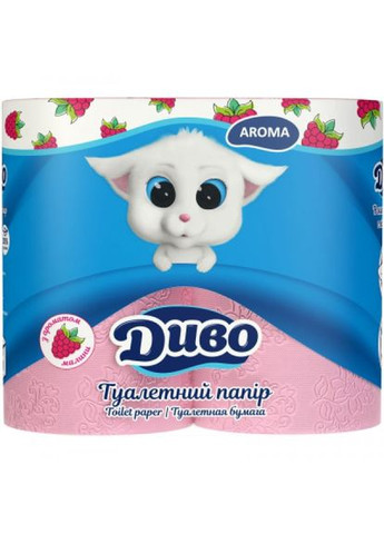 Туалетний папір Диво aroma малина 2 шари рожевий 4 рулони (268142684)