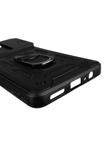 Чехол для Camon 20 Pro (CK7n) бронированный с кольцом со шторкой на камеру на техно камон 20 про чёрный rg1 Tecno (366019120)