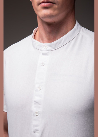 Белая классическая, повседневный, кэжуал рубашка однотонная Vakko