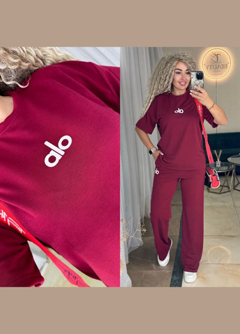 Костюм двуниткая футболка и штаны палаццо No Brand (345877187)