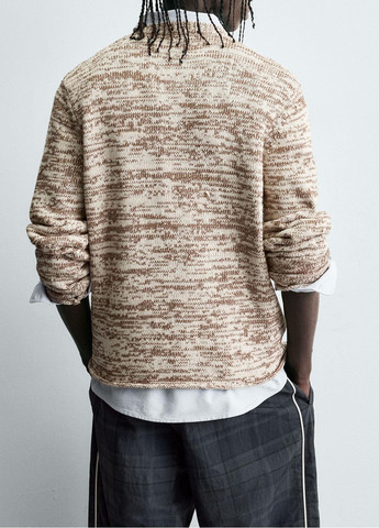 Комбинированный демисезонный свитер Zara