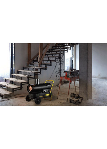 Теплова пушка дизельна, прямого нагріву, 20кВт, 200м2, 600м3/рік, колеса, чорний, 21.30кг Neo Tools (362474649)