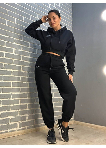 Костюм 493-497 свитшот капюш короткий MOOD брюки резинка флис Quzen (304062656)