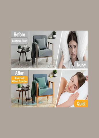 Багаторазові прозорі силіконові накладки на ніжки меблів з фетровим дном 16 шт 3 см No Brand (342717021)