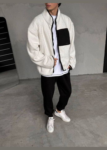 Оверсайз куртка бомбер Kraft с белым баранком. (327829039)