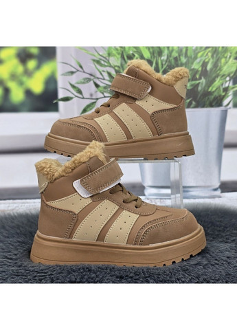 Светло-коричневые повседневные зимние ботинки детские для девочки светло-коричневые зимние на овчине. Tom.M