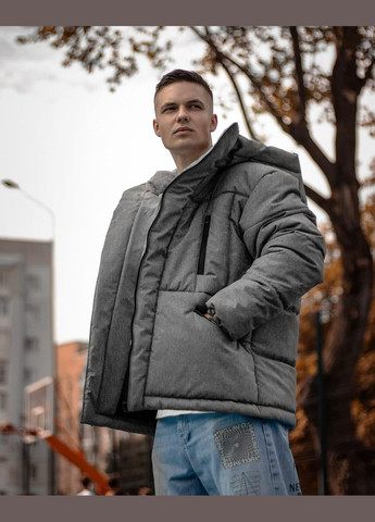 Сіра зимня куртка водовідштовхувальне покриття 250-й силікон No Brand