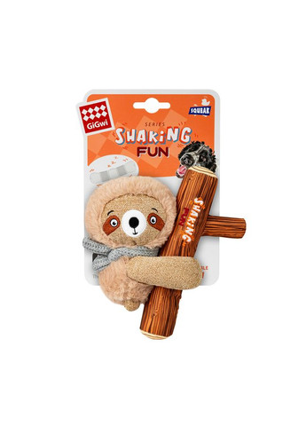 Игрушка для собак Ленивец с большой пищалкой Shaking Fun, текстиль, плюш, 22 см GiGwi (322002176)