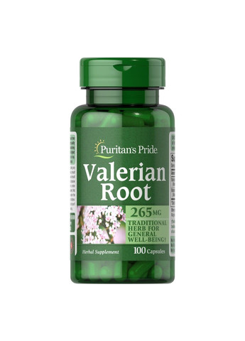 Корень Валерианы Valerian Root 265мг – 100 капсул Puritans Pride (294206101)