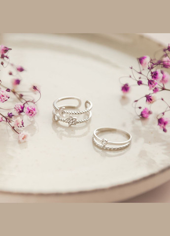 Серебряное кольцо с фианитами. No Brand (362177013)