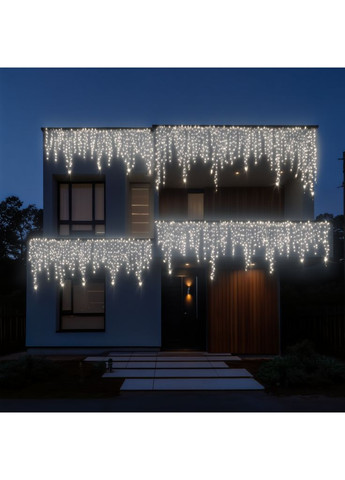 Уличная гирлянда Бахрома 20 м 335 LED гирлянда штора черный провод Белый 20MBW Garlando (306849239)