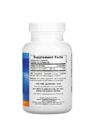 Вітаміни та мінерали Kalm Assure Magnesium, 90 вегакапсул Natures Plus (322292903)