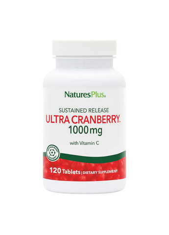 Натуральна добавка Ultra Cranberry 1000, 120 таблеток Natures Plus (293479298)