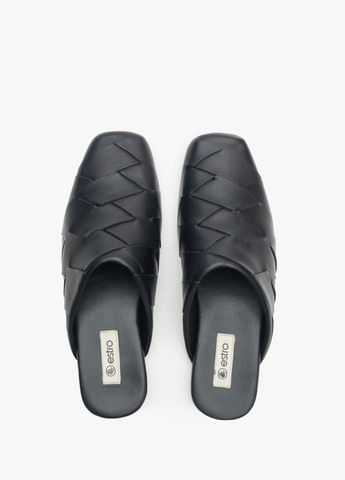 Черные мюли, цвет черный Estro