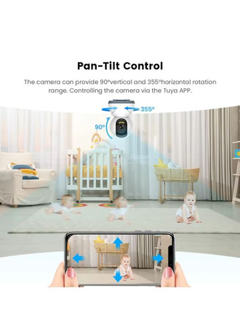 Видеоняня поворотная беспроводная IP-камера 3MP TUYA Smart, Wi-Fi Mommy Bag (357494787)