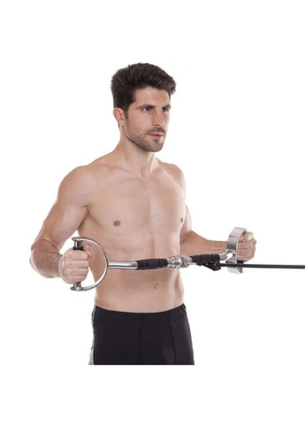 Ручка для верхней тяги 60см с параллельным хватом изогнута с резиновыми рукоятками, хром York Fitness (301865818)