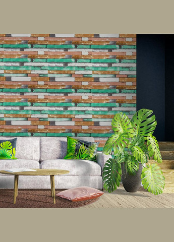 Самоклеющаяся декоративная 3D панель мятное дерево 700x700x5мм 057 (3DPanda-0238) Sticker Wall (323155383)