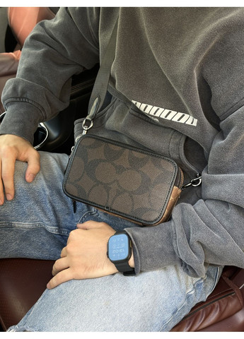 Сумка мужская Wyatt Crossbody Bag In Blocked Signature Canvas Walnut/Tan No Brand (355342398)