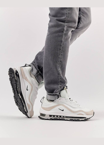 Белые демисезонные мужские кроссовки nike air max 97 futura white (реплика) белые No Brand