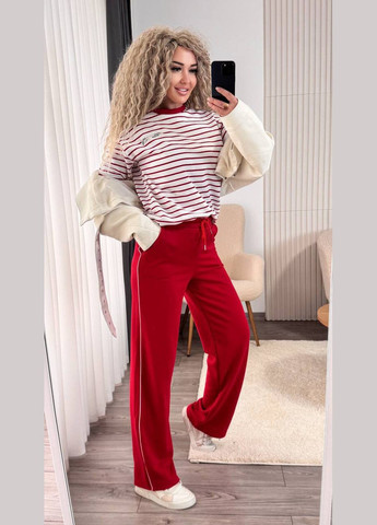 Женский костюм двойка футболка в полоску и брюки свободного кроя. MonCher (335013773)